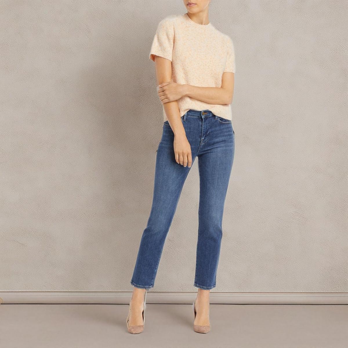 FRAME Women's High Waist Straight Leg Jeans - Slim Fit Denim Pants for Casual Wear & Everyday Outfits