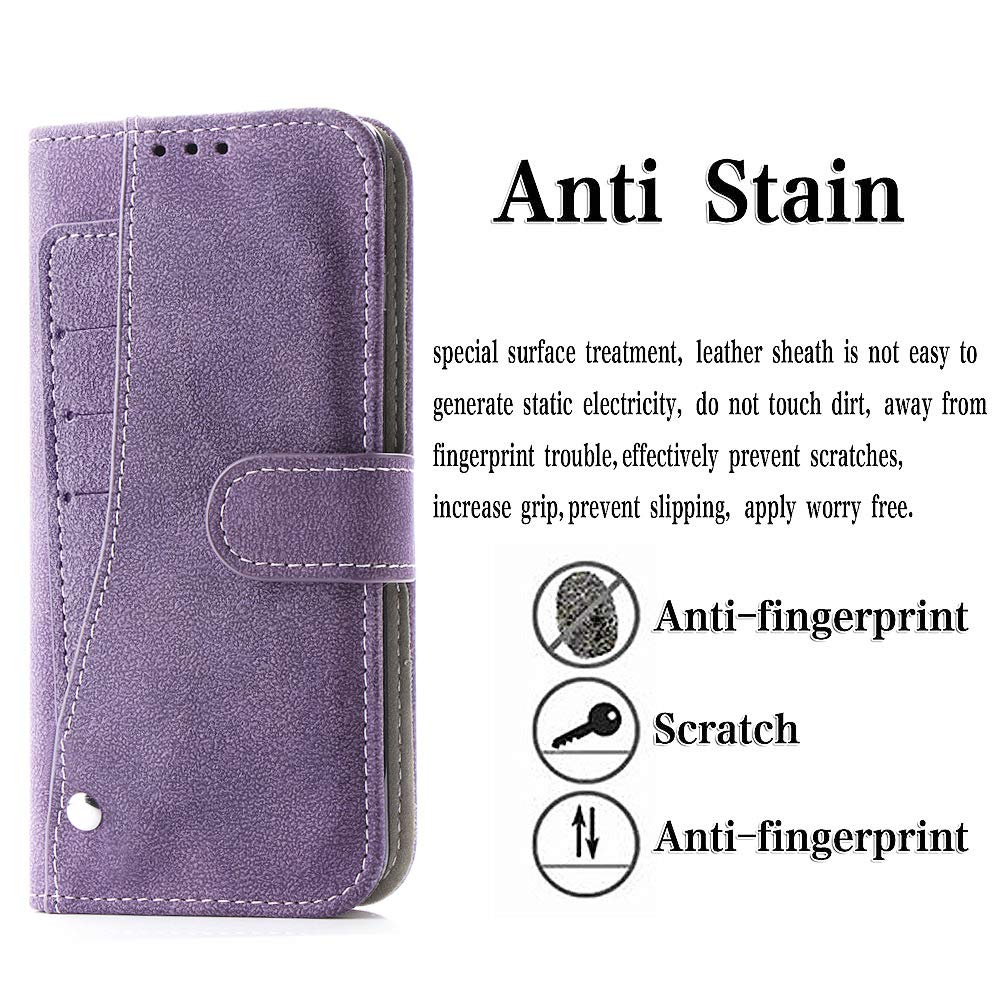 Premium Leather Wallet Case for Samsung Galaxy A8 2018 - Luxury Flip Folio Cover with Credit Card Slots, Kickstand & Qi Wireless Charging Support (Purple) | Perfect for Work, Travel & Everyday Protection
