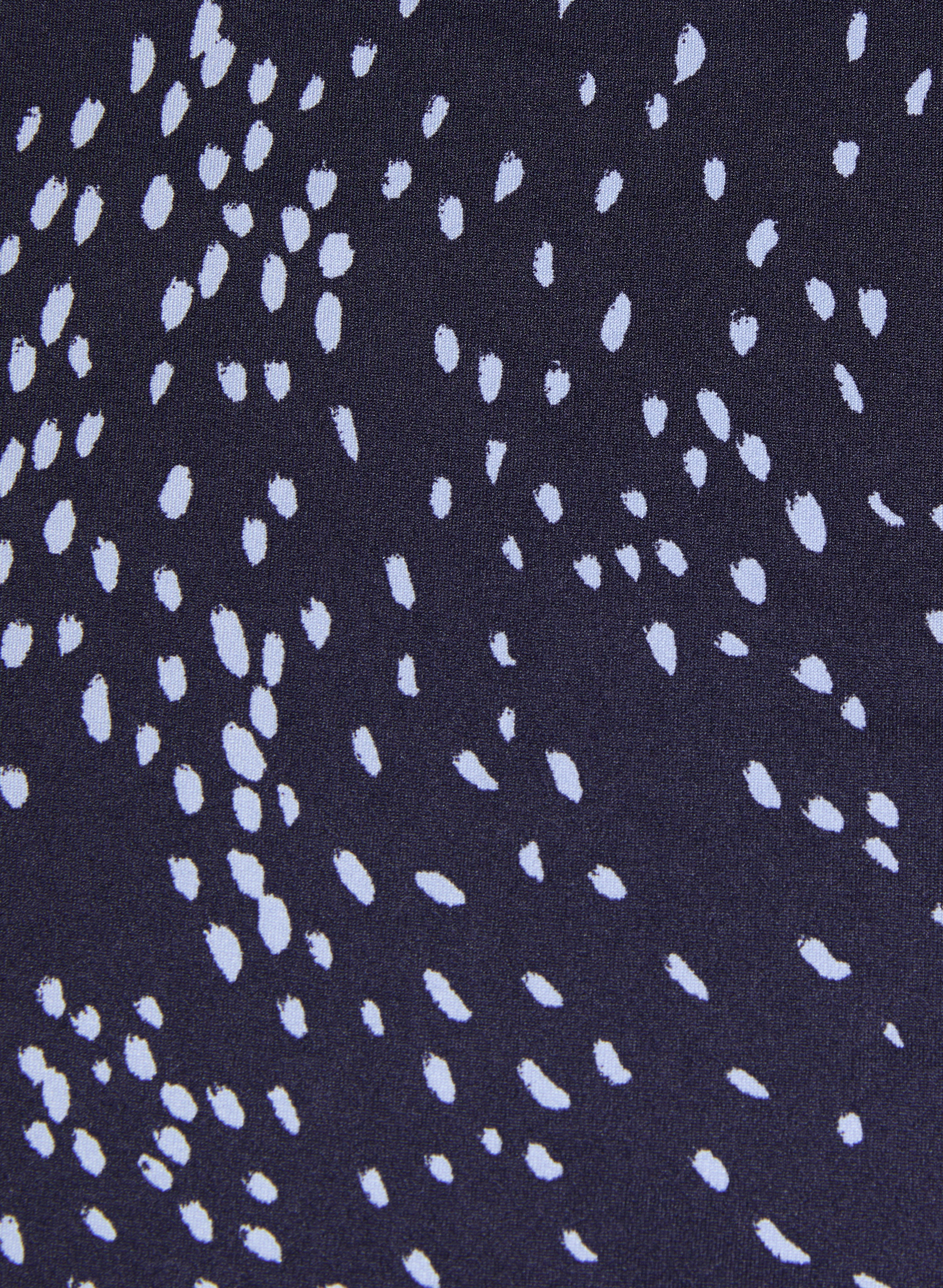 Dot Print Skirt for Petite Women - Marine Blue Floral Design (Style 9010334) | Casual Summer Dress for Beach, Office & Date Nights
