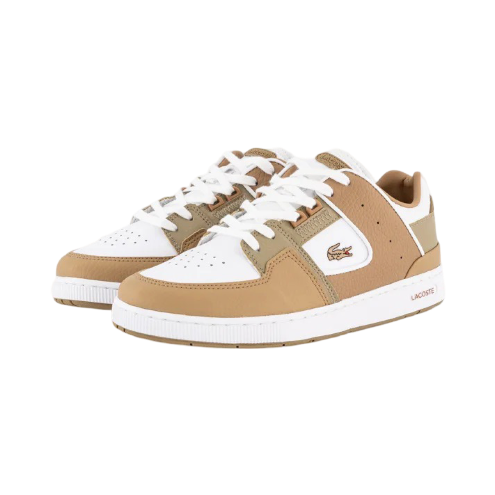 Lacoste Women's Court Cage 2 223 White Brown Sneakers - Casual Tennis Shoes for Women | Perfect for Work, Gym & Everyday Wear