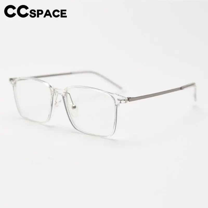 CCspace Unisex Full Rim Square TR90 Titanium Eyeglasses 56903 - Lightweight & Durable Glasses for Work, Reading & Everyday Use