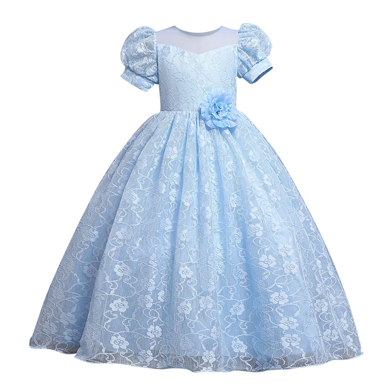 Baby Girls Summer Dresses - Toddler Floral Short Sleeve Princess Gown for Birthday Party & Special Occasions | Comfortable Playtime Outfit