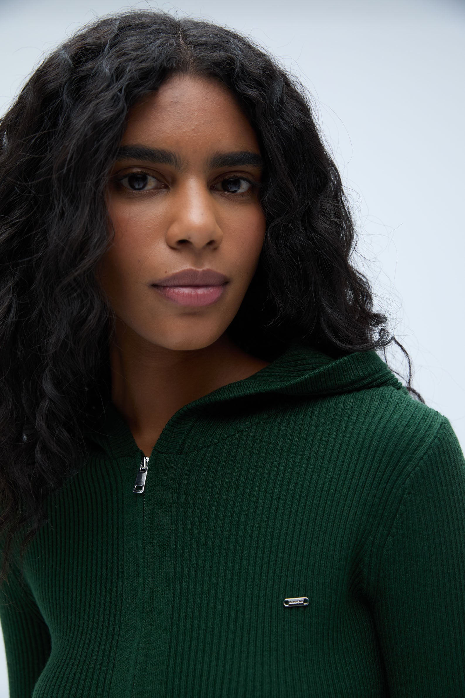 Stylish Rib Knit Contrast Hoodie for Men & Women - Forest Green & Marshmallow White | Cozy Pullover Sweatshirt for Casual Wear, Street Fashion & Outdoor Activities