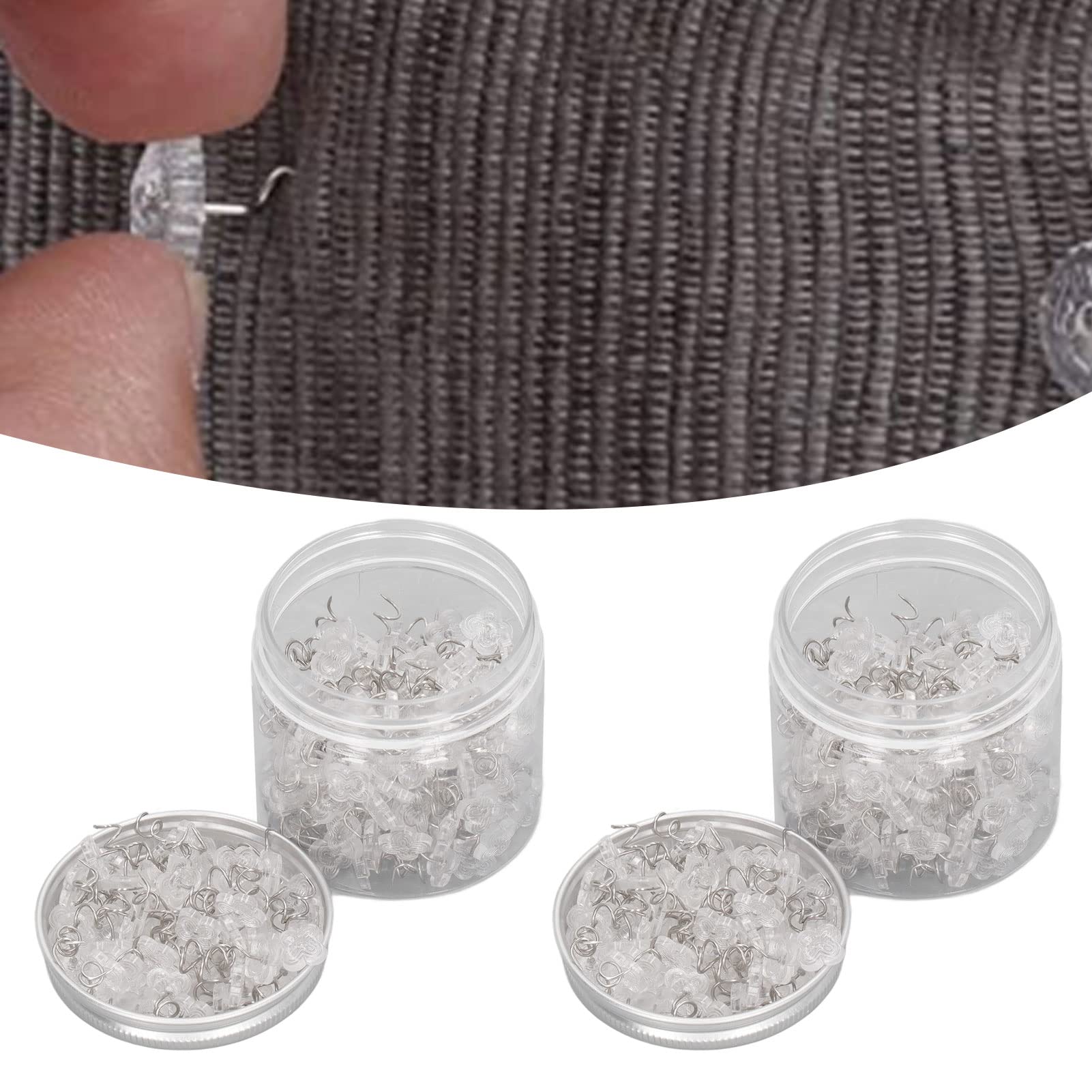 400PCS Upholstery Tacks - Clear Head Twist Pins for Slipcovers & Bedskirts