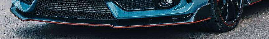 AK Style Front Lip Splitter for 2016-2018 Honda Civic Coupe/Sedan (2/4 Door) - 3 Piece Set - Aggressive Exterior Styling Upgrade for Street & Show Cars