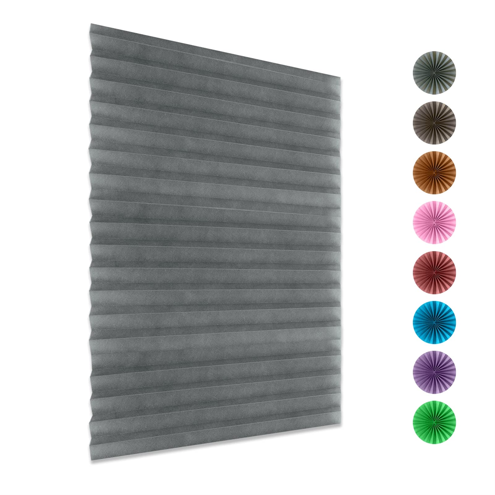 Light Filtering Temporary Blinds - Pleated Paper Window Shades, Easy to Cut & Install with Clips, Room Darkening, 60x180cm (23.6