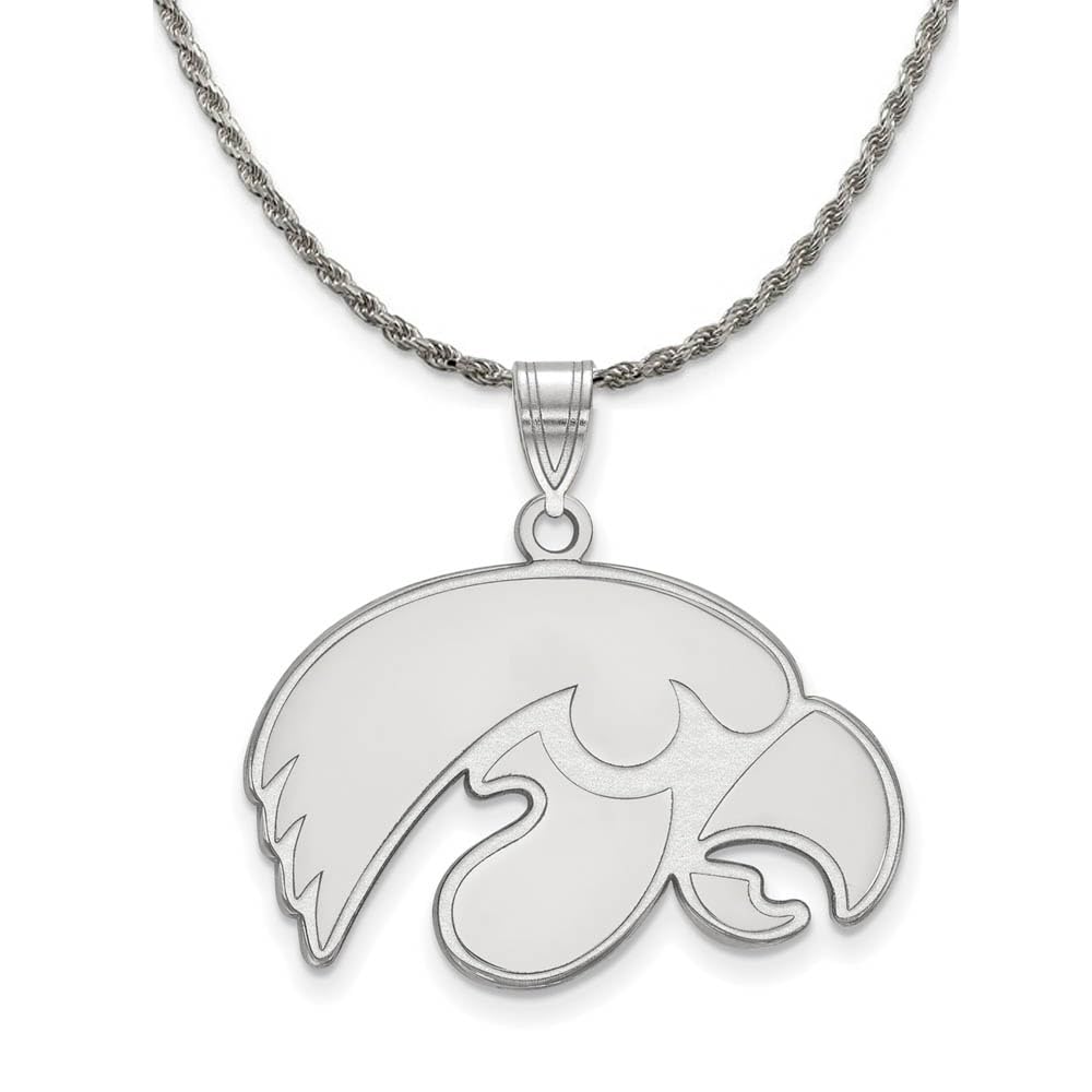 Black Sterling Silver Iowa Hawkeyes Pendant Necklace for Gameday & Gifts