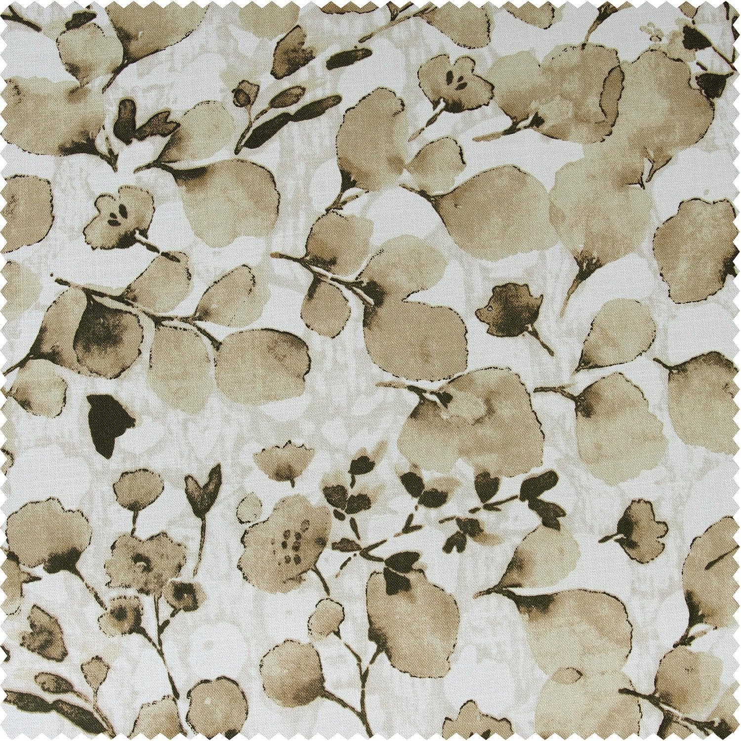 Foiliage Brown Floral Textured Printed Cotton Fabric Swatch - Perfect for DIY Crafts, Quilting, and Home Decor Projects