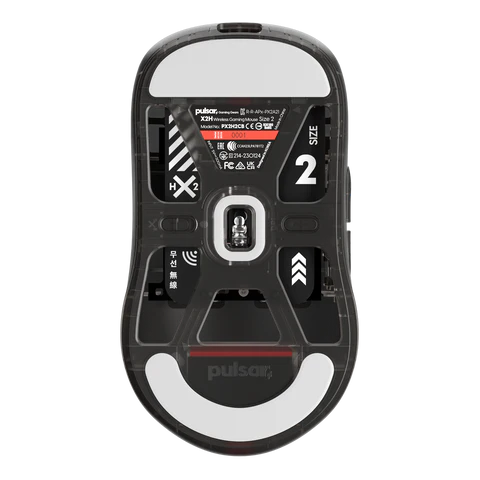 Pulsar X2H Wireless Gaming Mouse [Black Clear Edition] - Lightweight Ergonomic Design for FPS, MOBA, and PC Gaming