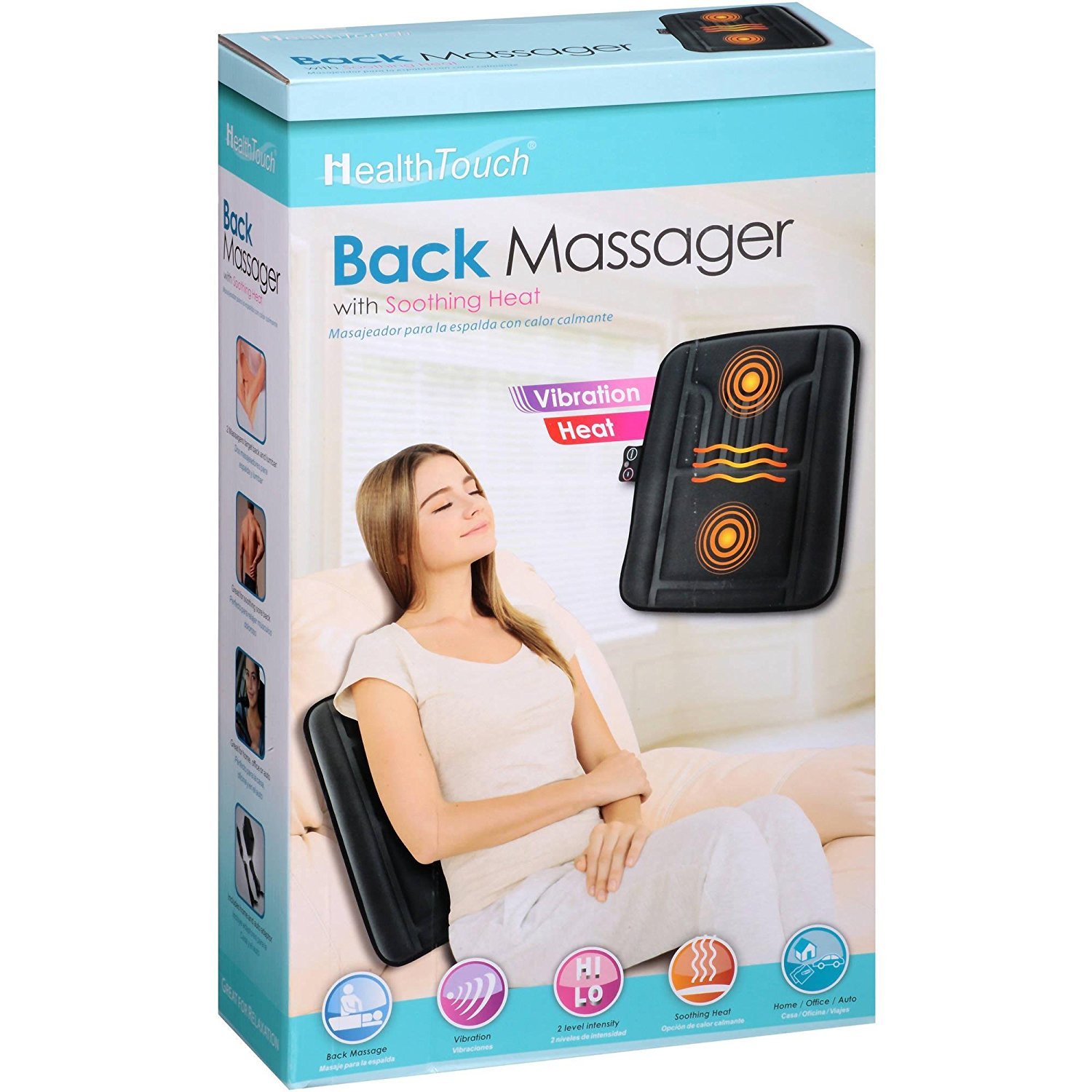 Relaxing Back Massager with Soothing Heat - Electric Muscle Pain Relief for Neck, Shoulder & Spine - Perfect for Home, Office & Car Use