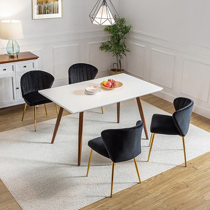 Modern Dining Chairs Set of 4 - Mid Century Metal Leg Side Chairs for Kitchen, Dining Room & Office - Aruna Contemporary Upholstered Seating