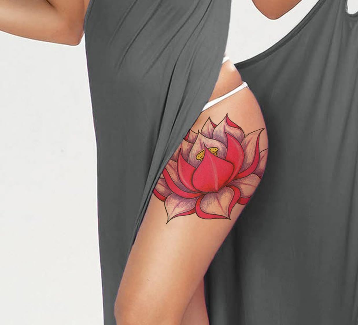 3D Temporary Tattoo Stickers for Men & Women - Waterproof Fake Tattoos with Flowers, Butterflies, Stars & Angel Designs (21x15cm) - Perfect for Parties, Halloween, Cosplay & Honeymoon