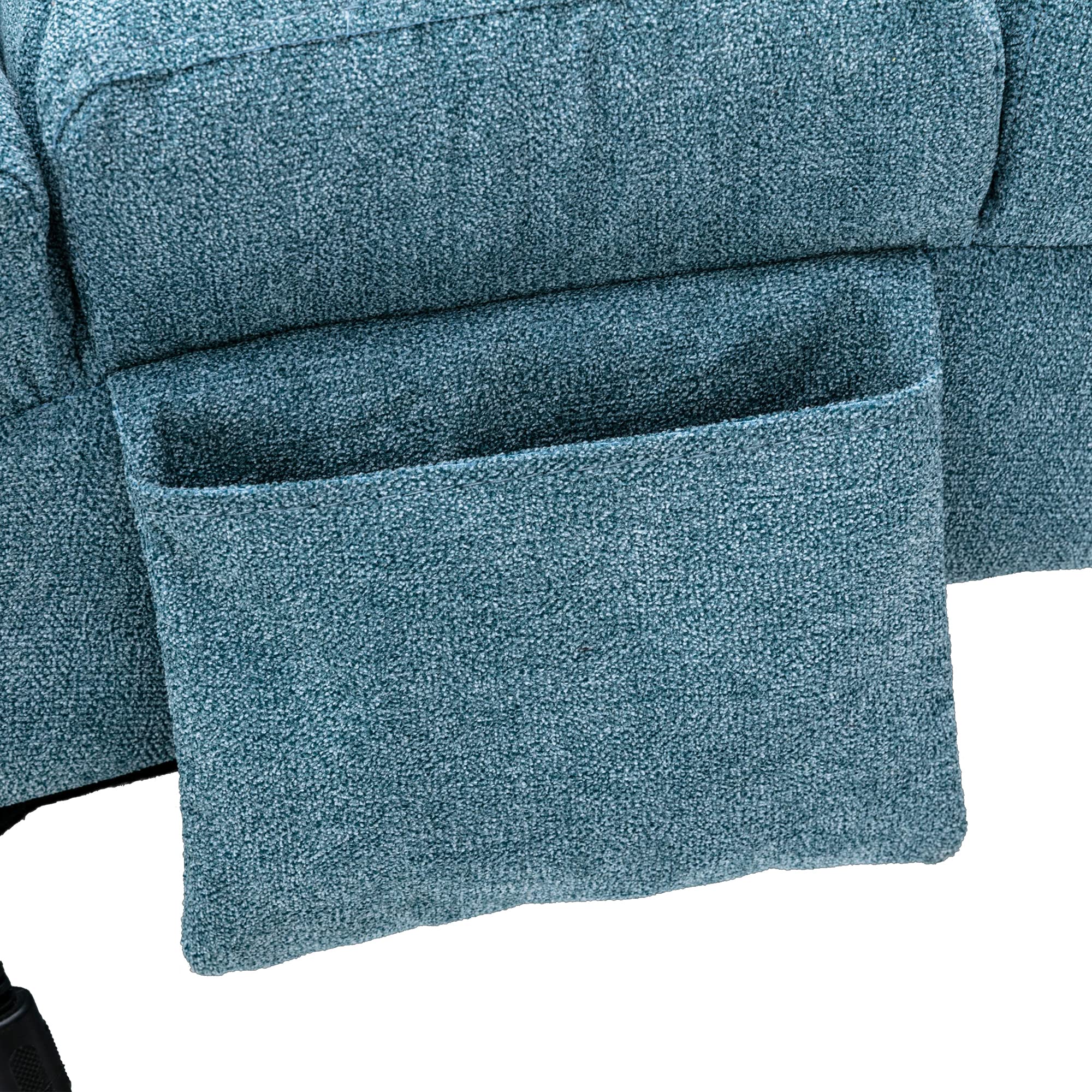 Electric Recliner Massage Chaise Lounge Chair - Ergonomic Linen Upholstered Modern Long Lounger for Living Room, Office & Bedroom - Perfect for Relaxation, Reading & Napping (Blue)