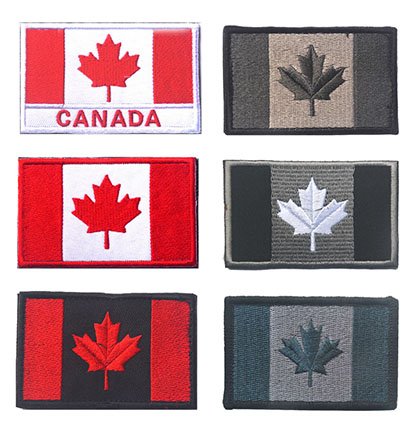 6 Pack Canada Flag Tactical Patches - Full Embroidered Maple Leaf Military Emblem for Uniforms & Gear | Durable Canadian Flag Morale Patches for Backpacks, Tactical Vests, Hats & Outdoor Activities