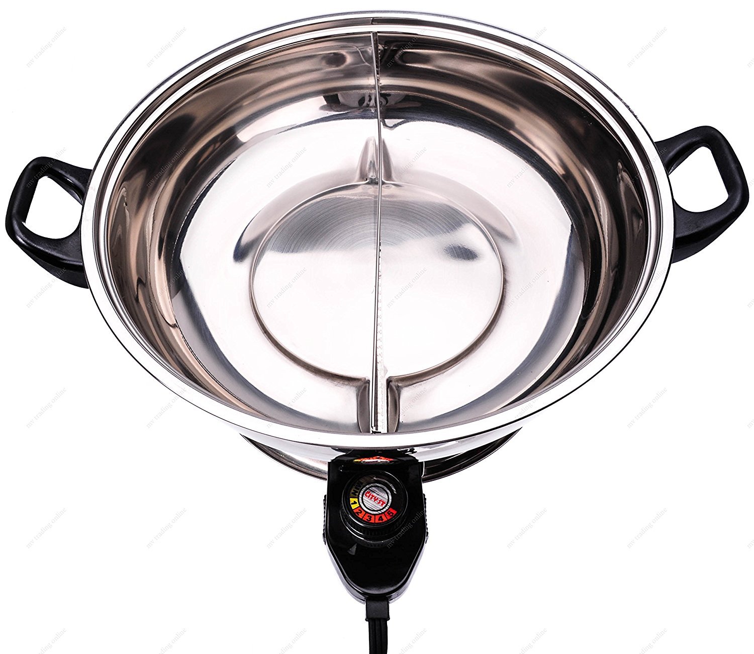 Electric Shabu Shabu Hot Pot with Divider - Mongolian Style Multi-Cooker for Home Dining, Party & Asian Cuisine Lovers