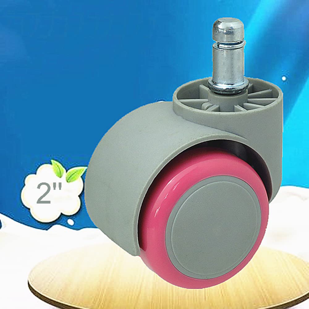 2-Pack Locking Caster Wheels for Office Chairs - Quiet Rolling Swivel Casters Replacement for Study Chair, Computer Chair - Perfect for Home Office, Gaming Setup & Workspace Mobility