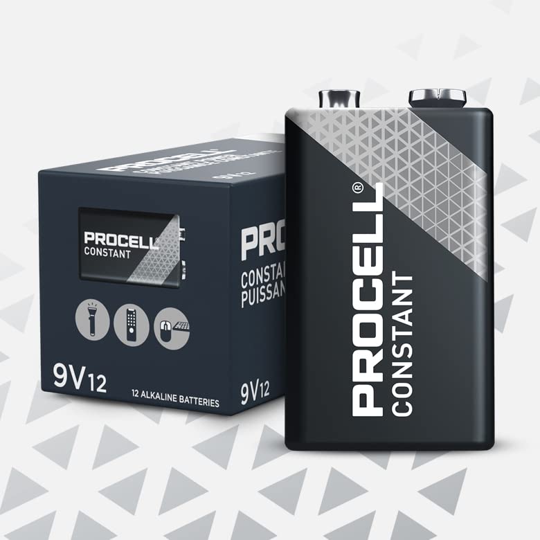 Duracell Procell Alkaline 9V Batteries - 12 Pack | Long-Lasting Power for Smoke Detectors, Toys & Electronics | Industrial-Grade Performance