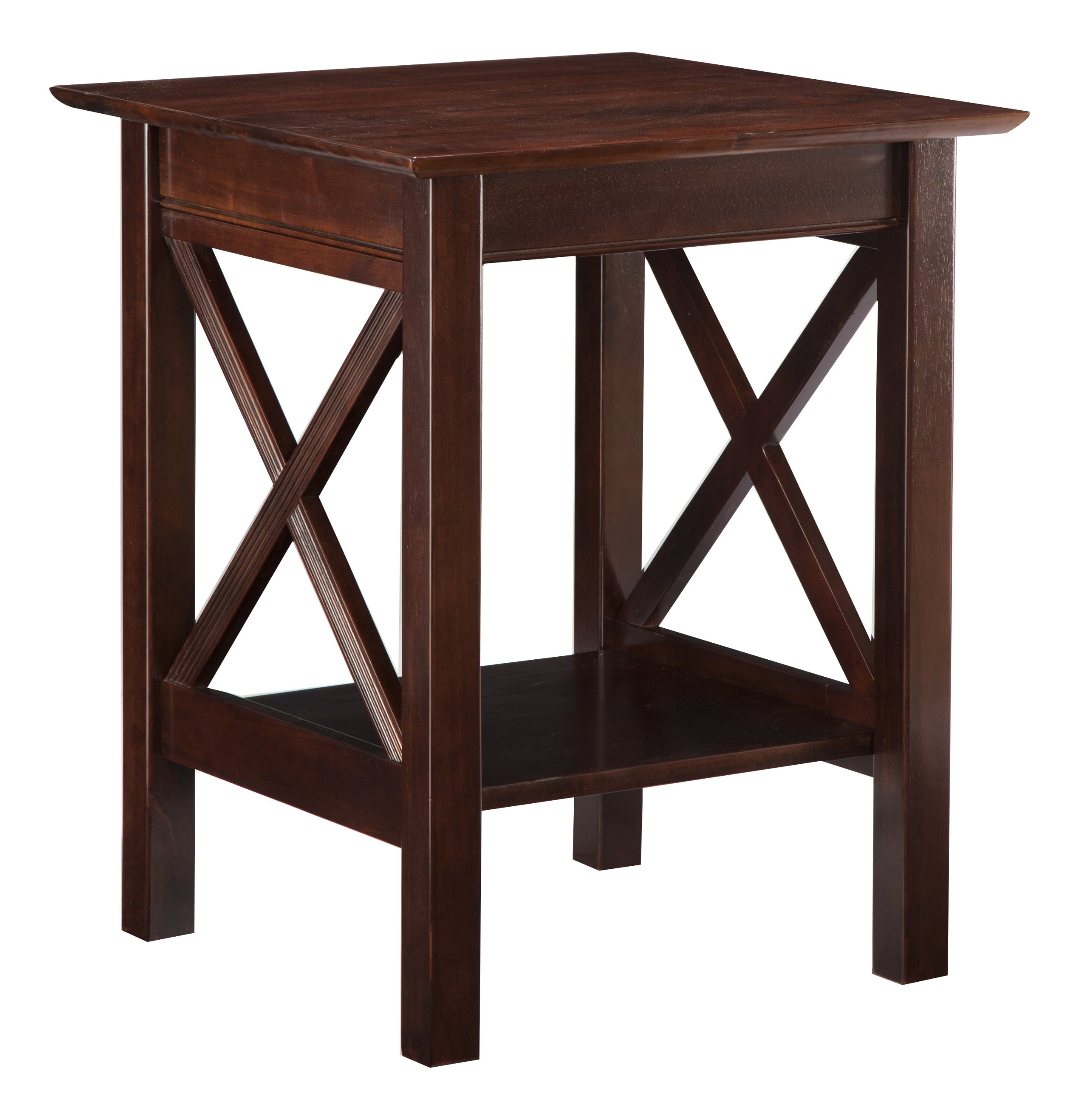 Atlantic Furniture Lexi Printer Stand - Antique Walnut Finish, Compact Home Office Desk with Storage Shelf | Perfect for Small Spaces, Workstations & Home Offices