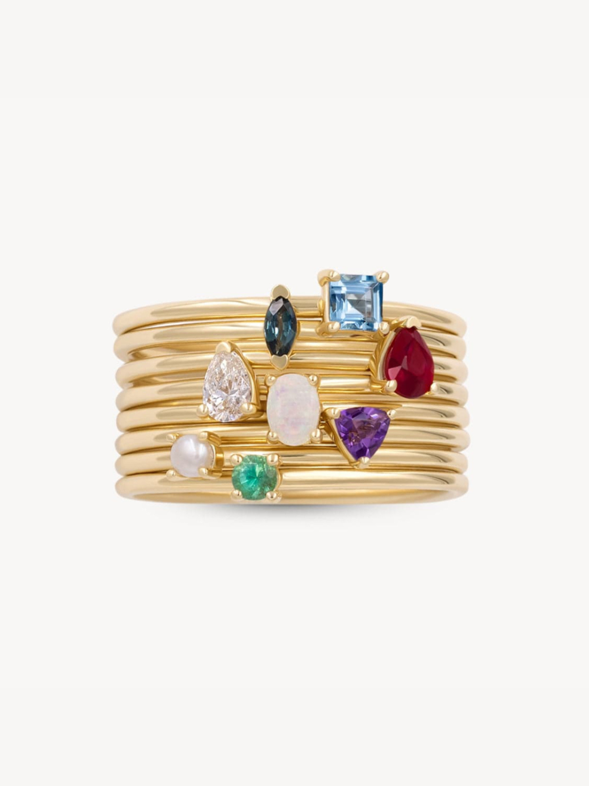 Birthstone Ring - Personalized Sterling Silver Birthstone Jewelry for Women | Perfect Gift for Birthday, Anniversary & Mother's Day | Elegant Everyday Wear & Special Occasions