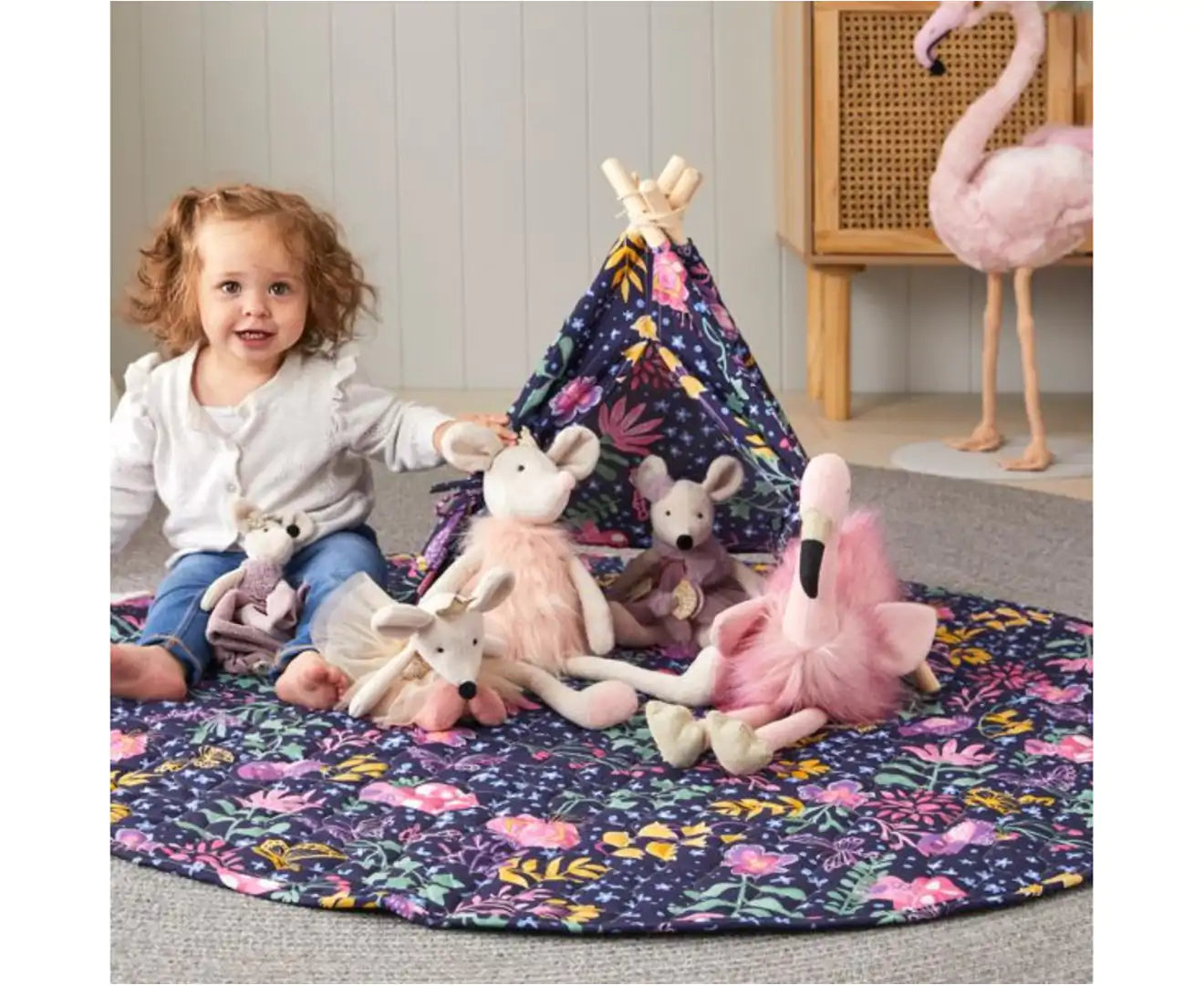 Jiggle & Giggle Ivy Garden Mini Toy Teepee - Play Tent for Kids Indoor & Outdoor Pretend Play, Camping Adventures, Reading Nook, and Nursery Decor