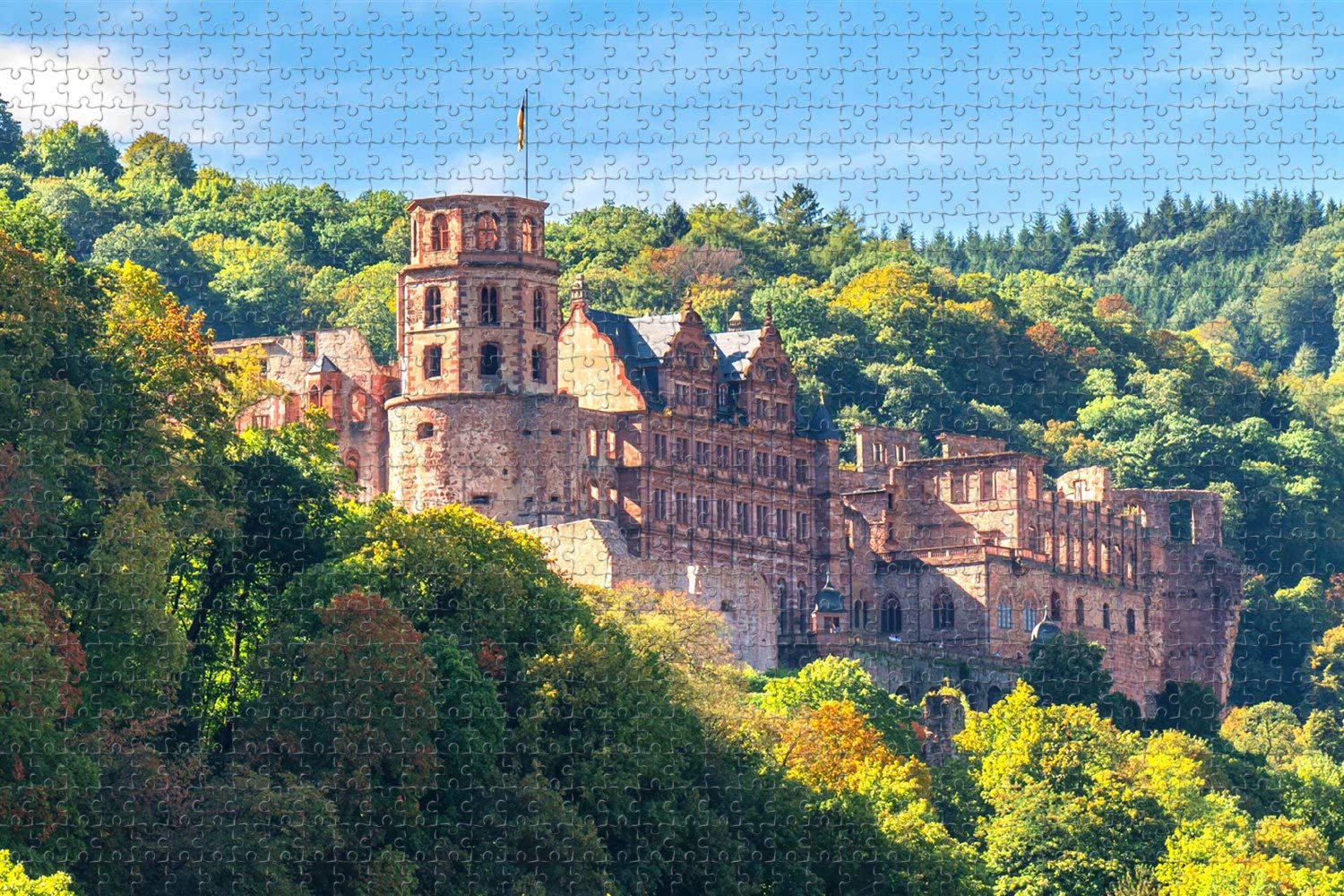 1000-Piece Heidelberg Castle Germany Jigsaw Puzzle for Adults - Wooden Travel Souvenir Gift for Puzzle Lovers, Home Decor & Relaxation Activity