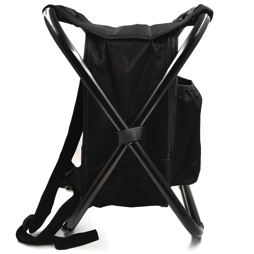 Portable Folding Stool with Insulated Cooler Backpack - Lightweight Camping Chair for Beach, Fishing, Hiking & Outdoor Adventures - Perfect for Picnics, Tailgating & Travel