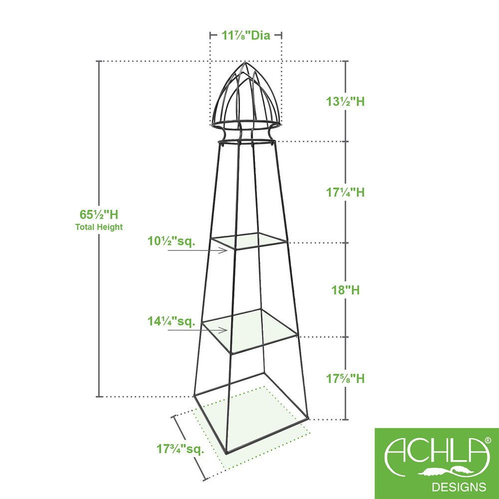 Achla Designs Minar Pylon - Elegant Garden Obelisk for Outdoor Decor | Perfect for Landscaping, Patio, and Backyard Accents