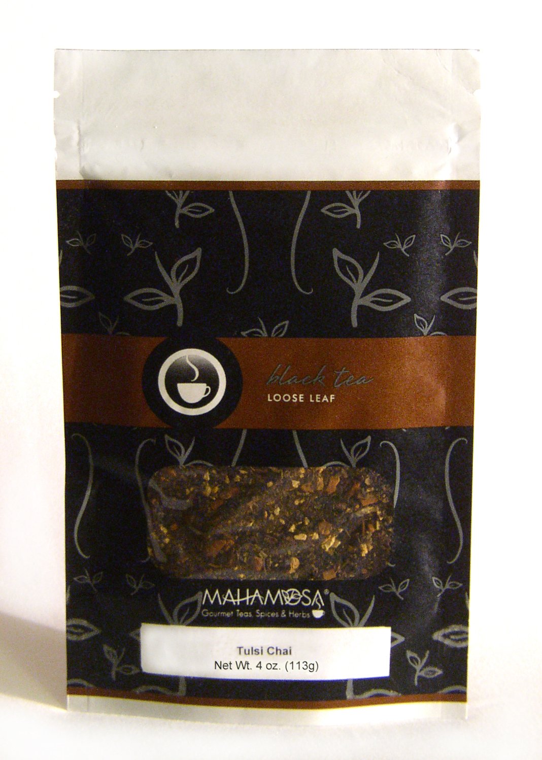 Mahamosa Chai Black Tea Blend & Tea Filter Set - 4oz Tulsi Chai Black Tea with 100 Loose Leaf Tea Filters (Bundle of 2) | Ingredients: Black Tea, Holy Basil, Ginger, Cinnamon, Vanilla | Perfect for Relaxation, Meditation & Ayurvedic Wellness