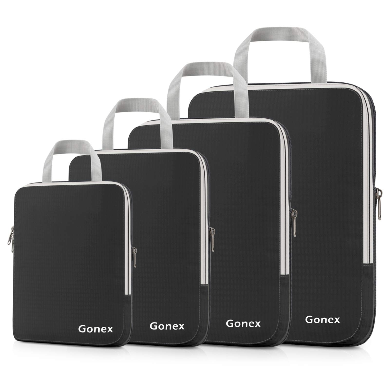 Gonex Compression Packing Cubes Set - 3 or 4 Piece Expandable Travel Luggage Organizer for Suitcases, Backpacks & Carry-Ons | Perfect for Business Trips, Vacations & Weekend Getaways