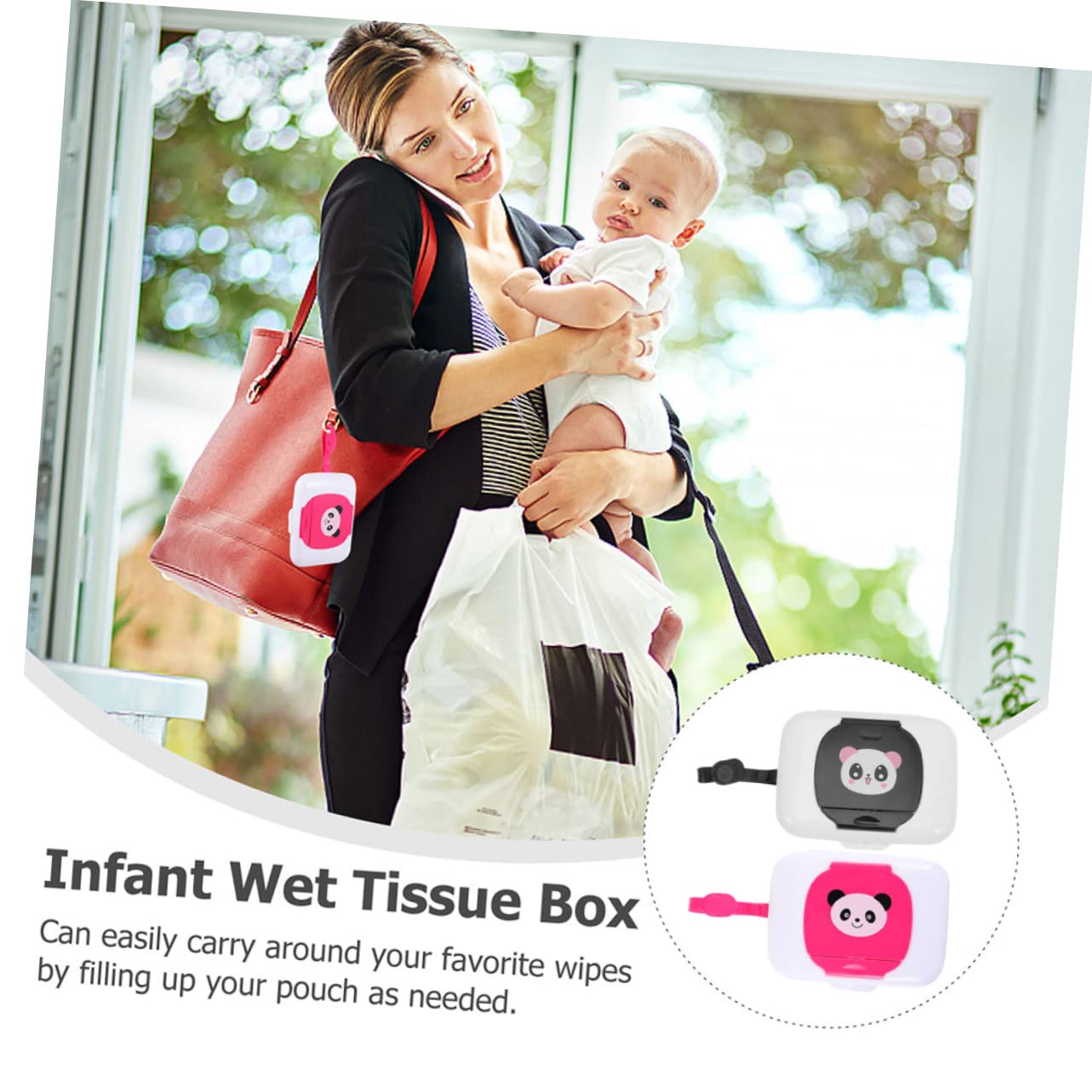 HEMOTON 10 Pack Portable Wipe Dispenser Box - Hanging Travel Wipes Holder Pouch for Baby, Gym, Camping & Outdoor Activities