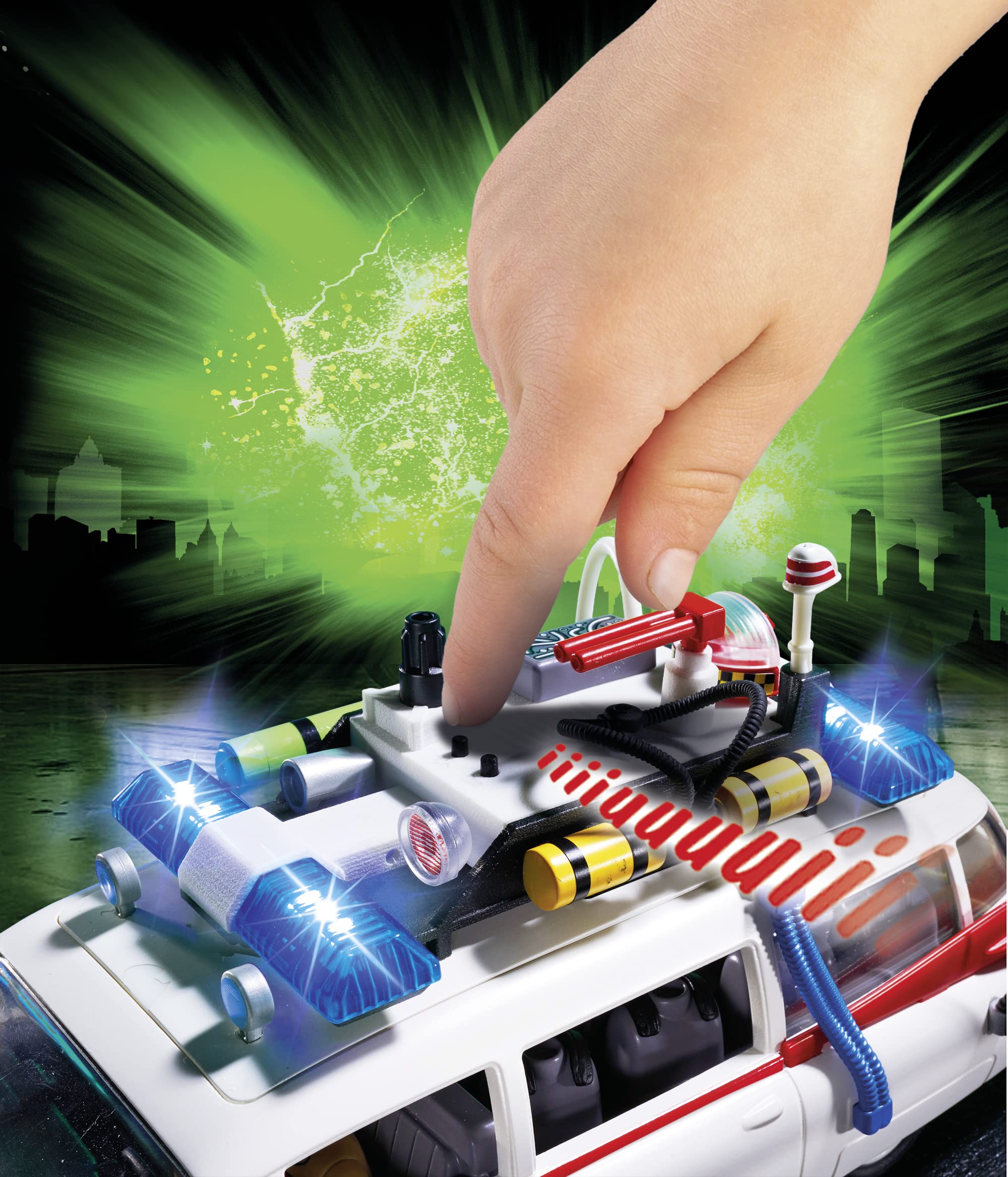PLAYMOBIL Ghostbusters 9220 Ecto-1 with Light & Sound Module | Collectible Toy Car for Kids Ages 6+ | Perfect for Pretend Play, Birthday Gifts & Ghostbusters Fans