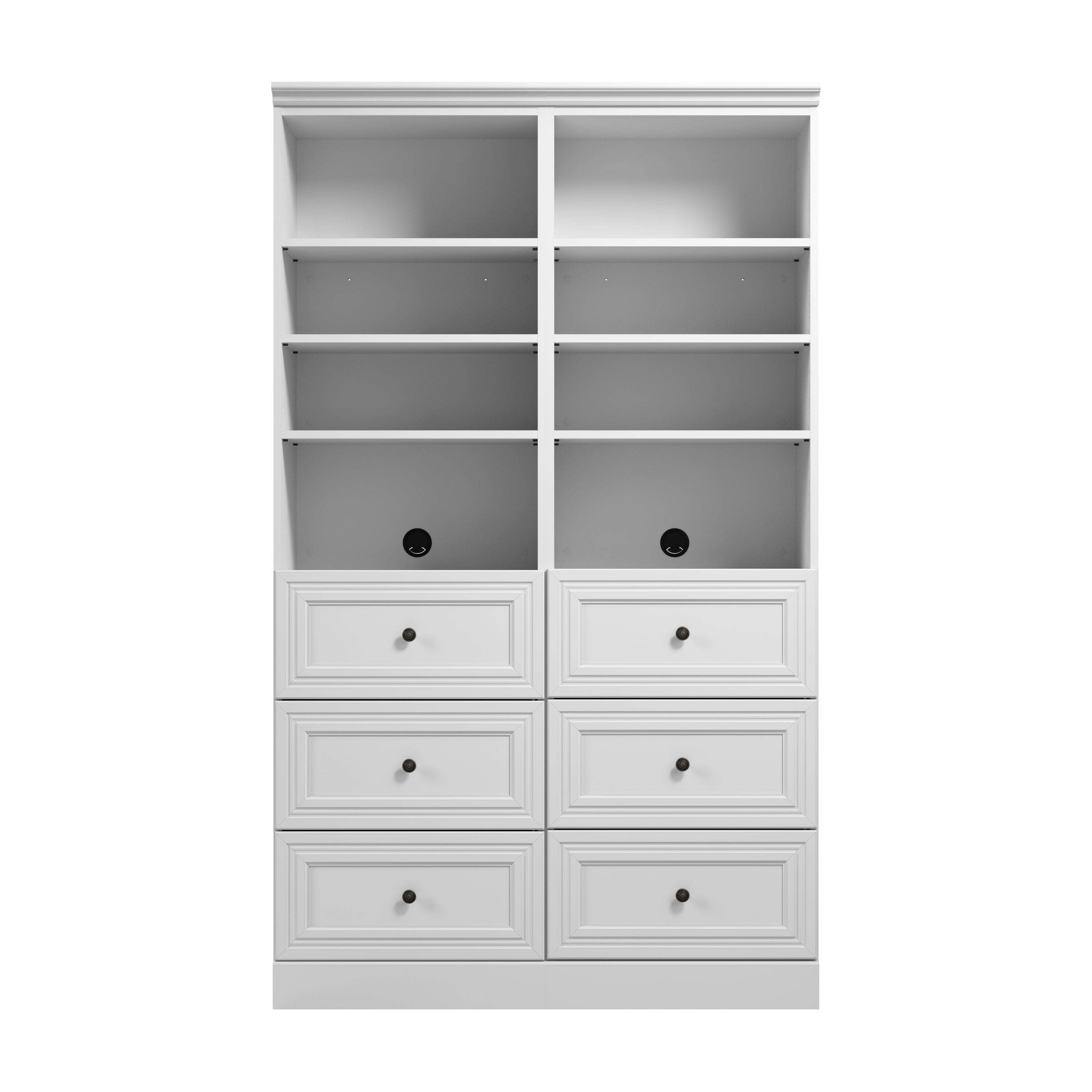 50W Adjustable Closet Organizer with Drawers - Space Saving Storage Solution for Bedroom, Closet & Office (2 Color Options)