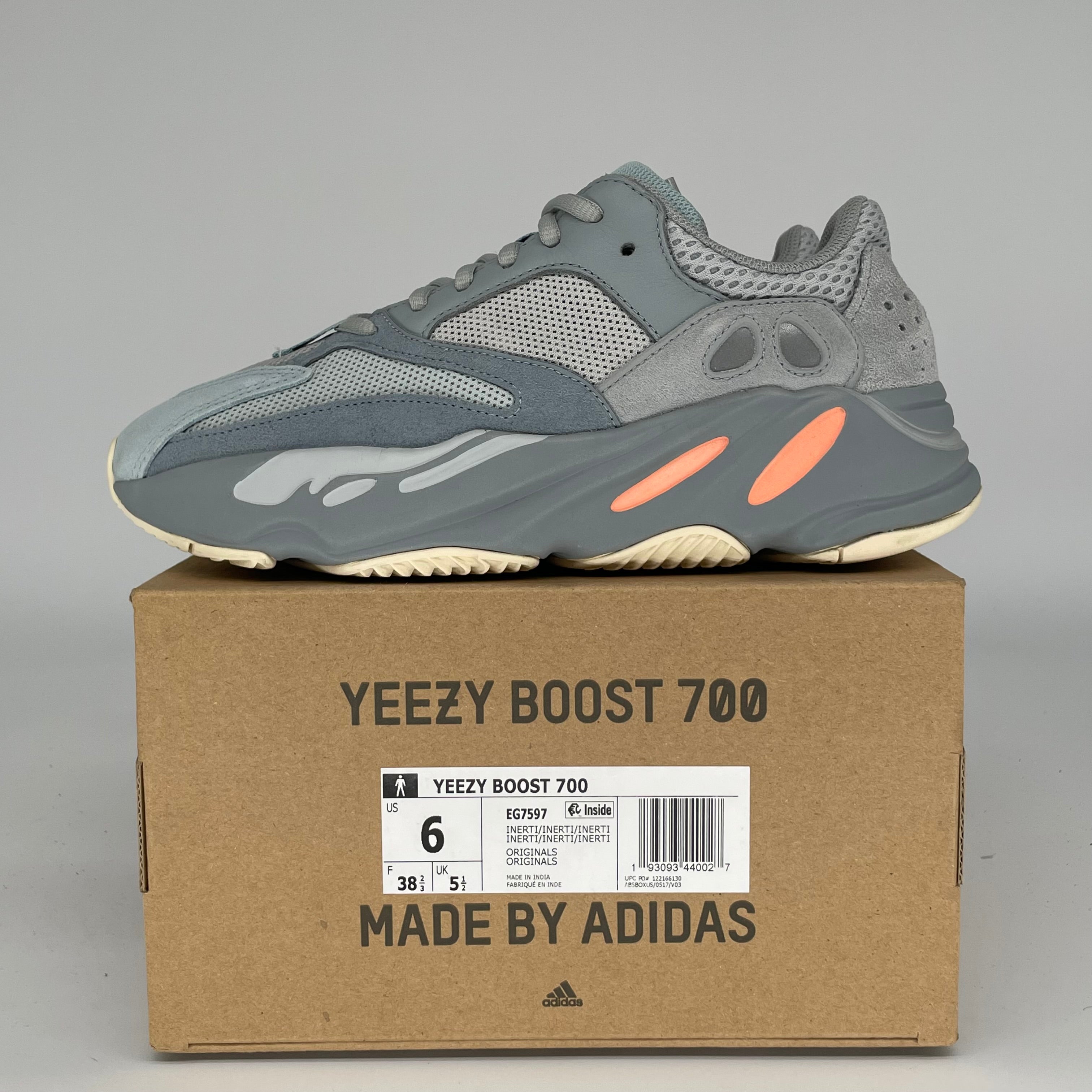 Adidas Yeezy Boost 700 'Inertia' Sneakers - Men's Size 6 (EG7597) | Comfortable Running & Casual Shoes for Gym, Streetwear & Everyday Wear