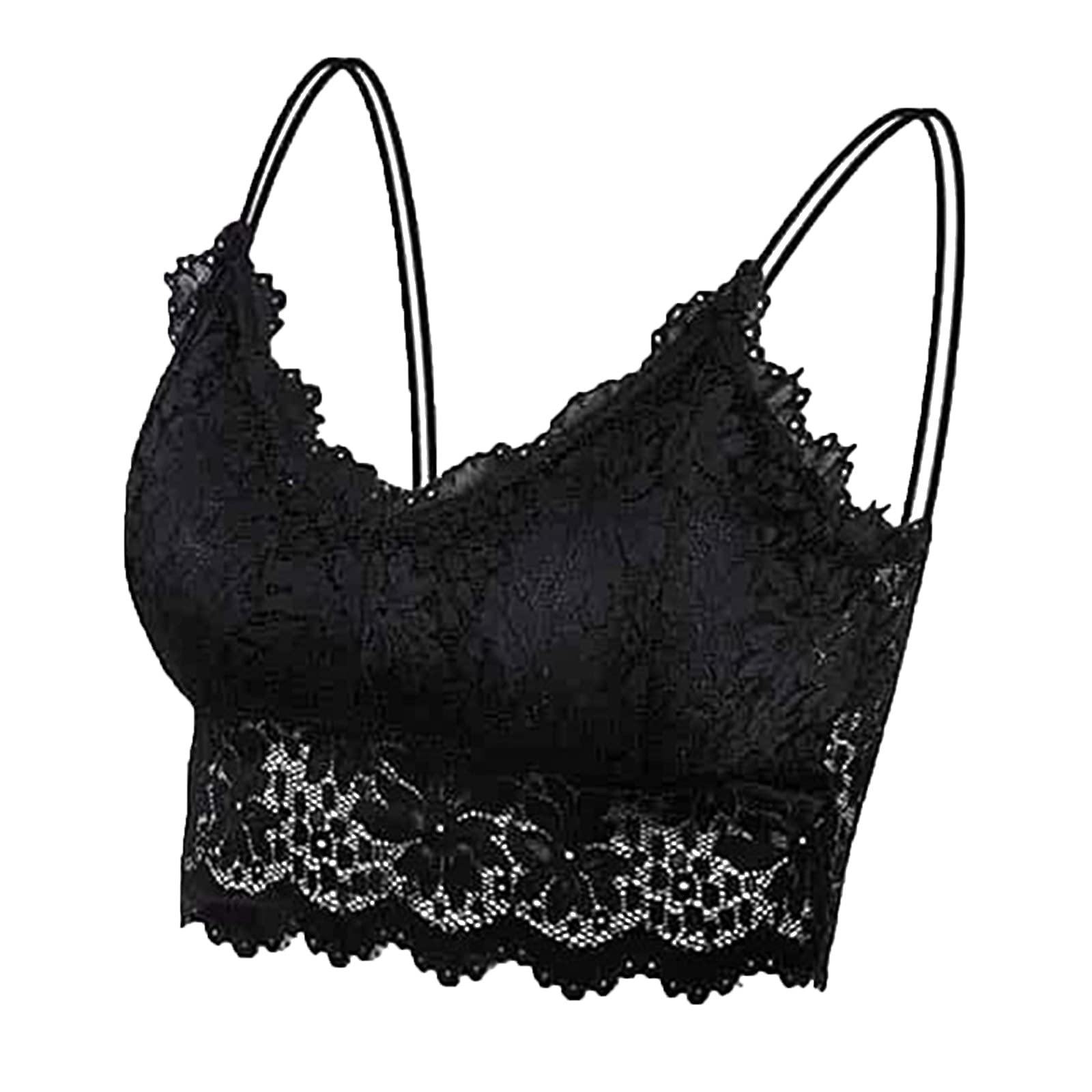 Sexy Lace Bralette for Women - Strappy Bandeau Bra with Light Padding, Comfortable Camisole Lingerie for Everyday Wear or Special Occasions