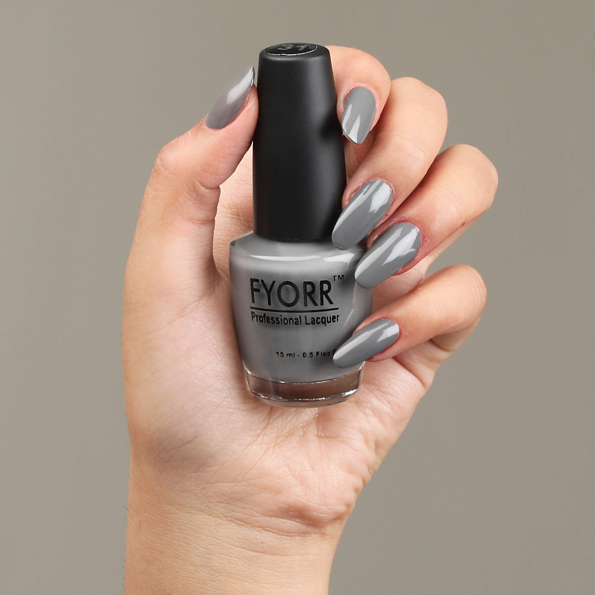 FYORR 15ML Quick Dry Nail Polish - Long Lasting, Smooth Finish, Vegan & Non-Toxic (Grey Perfecto) - Perfect for Salon, Home Manicure & Gift Giving