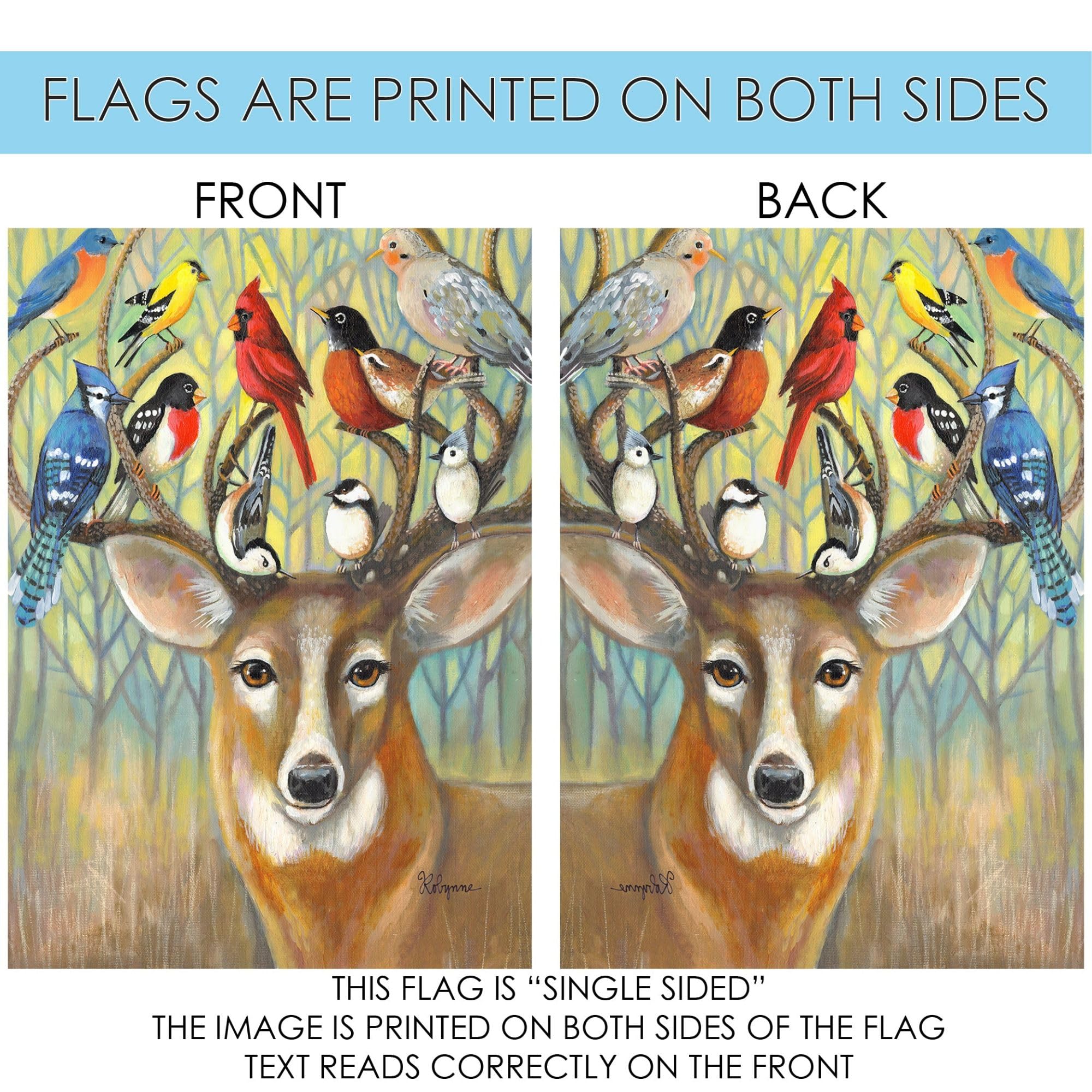Toland Home Garden 12x18 Inch Double Sided Deer Garden Flag - Nature's Greeting Outdoor Yard Decoration for House, Patio & Seasonal Displays