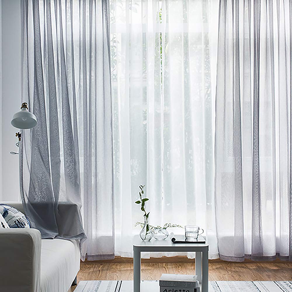 **Galapara Sheer Curtains for Living Room & Bedroom - Semi-Sheer Voile Window Panels with Rod Pocket, Light Filtering Drapes for Sliding Glass Door (2 Panels, Multiple Colors) - Perfect for Privacy & Natural Light in Home Decor**