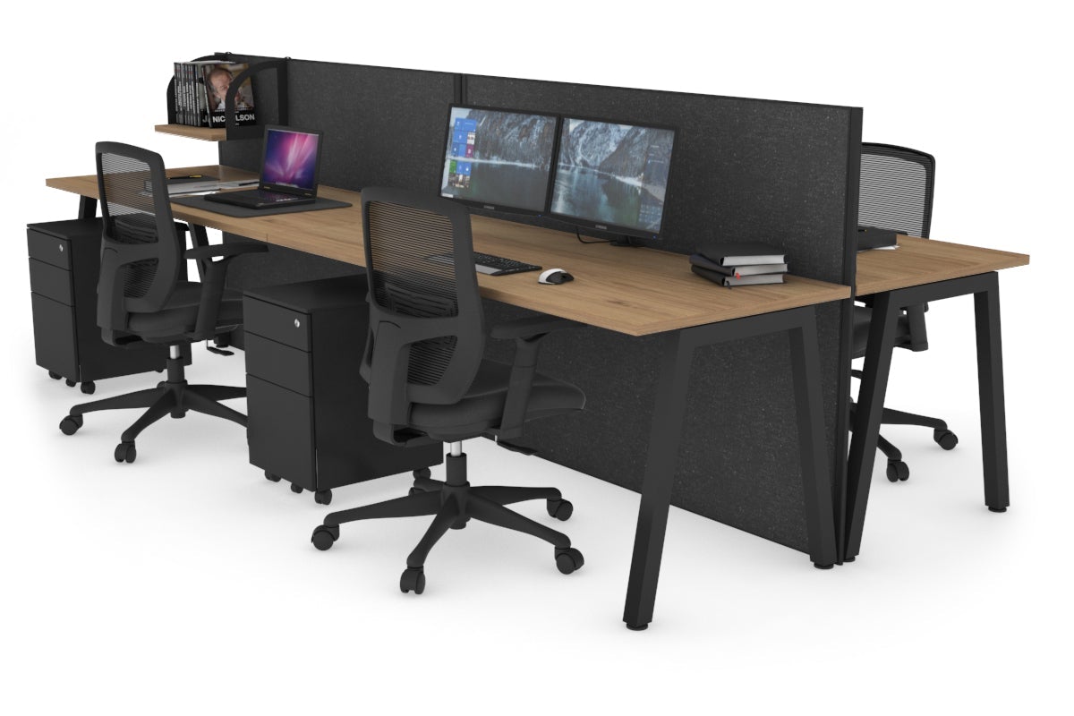 Horizon Quadro 4-Person Office Workstation Bench with A-Legs - 1800L x 700W Dimensions - Perfect for Collaborative Workspaces, Coworking Offices, and Team Projects
