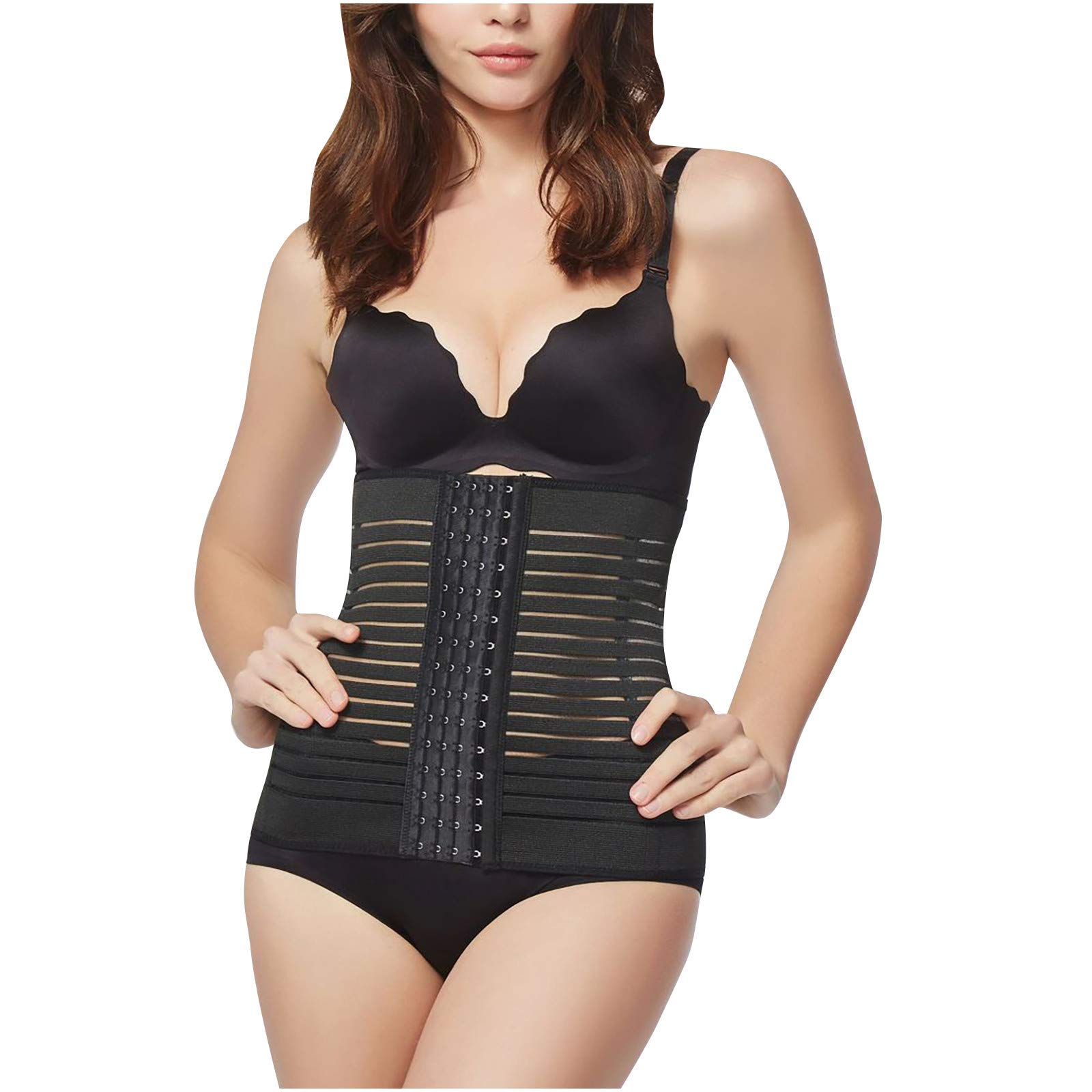 UINKISY Women's Breathable Hollow Belt - Steel Body Belly Band for Postpartum & Post-Surgery Support - Non-Slip Compression Tights (Black, Size S) | Ideal for Postpartum Recovery, Mastectomy & Abdominal Support