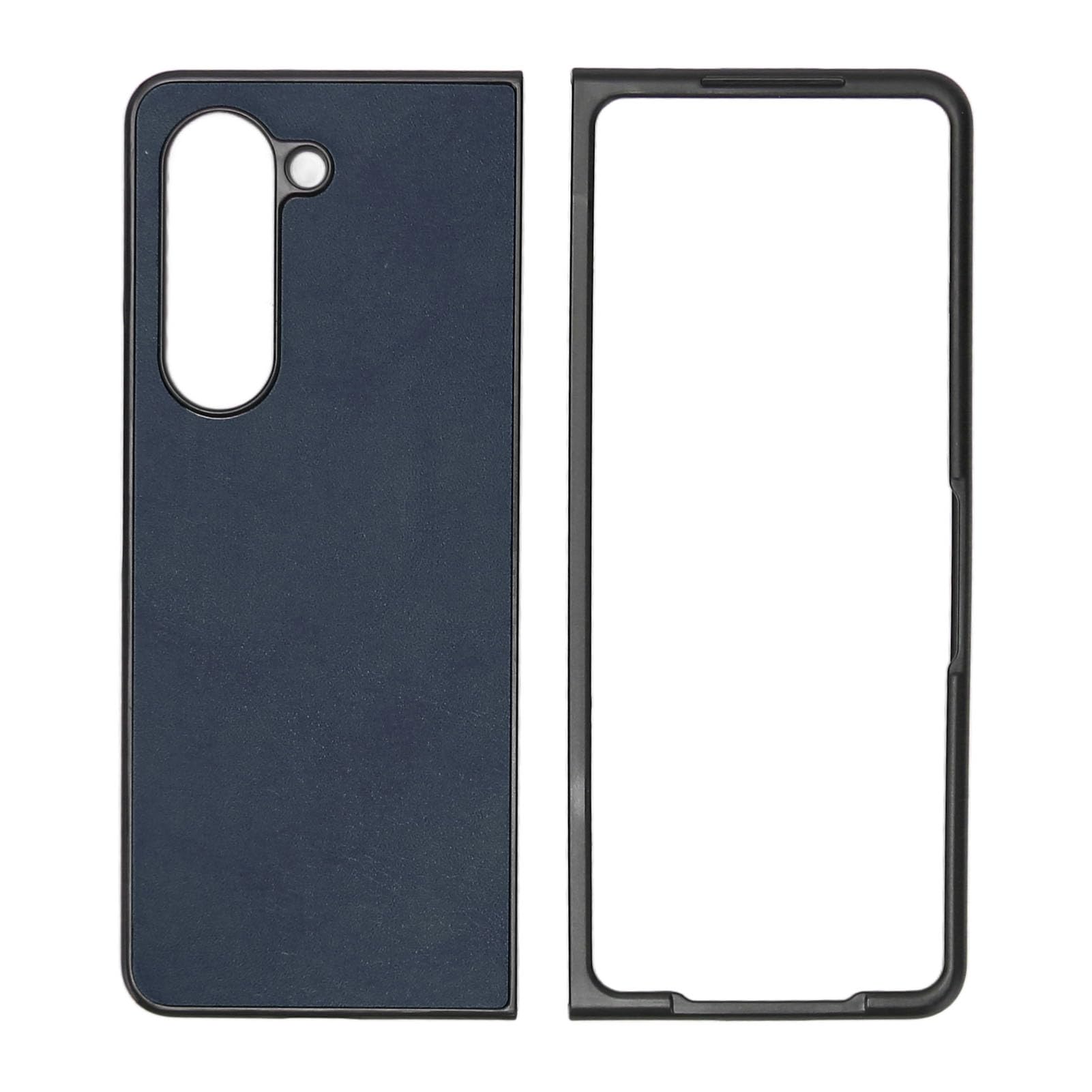 Premium Folding Screen Phone Case - Anti-Scratch Synthetic Leather Protective Cover with Blue Cowhide Grain (2 Colors) | Perfect for Business Professionals & Travel Protection