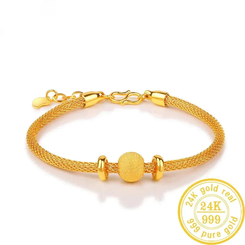 24K Pure Gold Bracelet - 999 Solid Real Gold Bangle with Elegant Butterfly Design | Classic & Trendy Jewelry for Women | Perfect for Gifts, Parties & Special Occasions