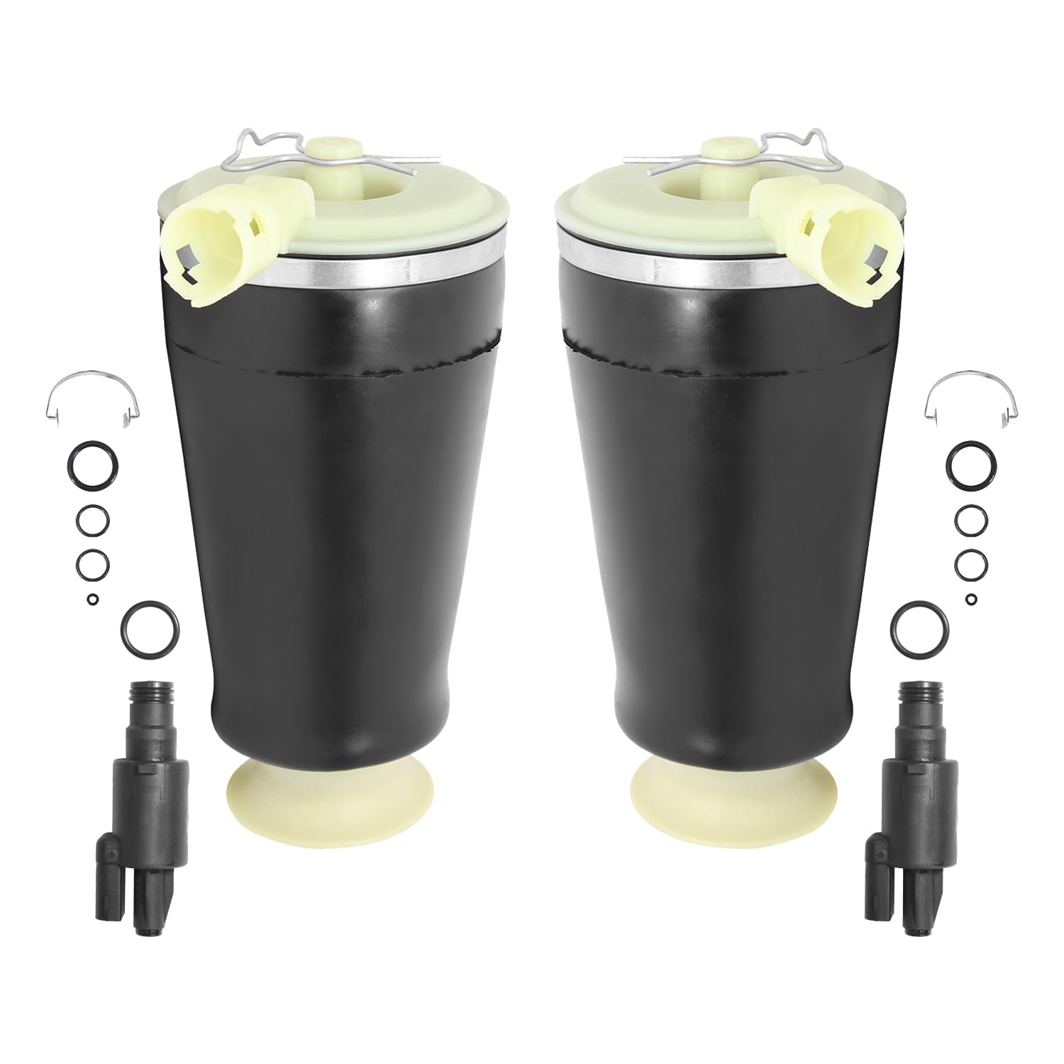 Rear Air Ride Suspension Kit with Air Spring Bags, Solenoids & Compressor - Heavy Duty Truck & SUV Lift System for Smooth Off-Road & Towing Performance