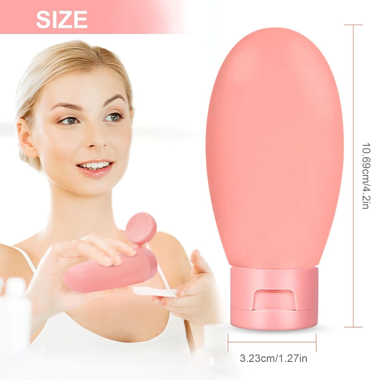 DOCAT 3-Pack Silicone Travel Bottles for Toiletries - 60ml Leakproof Portable Containers for Shampoo, Lotion, Cream & Hand Wash | Perfect Travel Essentials for Women | Ideal for Airplane Carry-On, Gym Bag & Vacation Packing