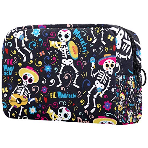 Waterproof Travel Toiletry Bag with Zipper - Cosmetic Makeup Organizer Pouch for Women & Men | Perfect for Vacation, Gym, Camping Essentials (Day of The Dead Design)
