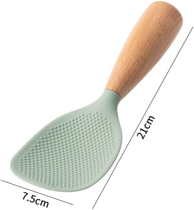 Heat-Resistant White Silicone Rice Spoon - Non-Slip Handle, Anti-Scalding Kitchen Utensil for Rice, Potatoes & Cooking - Perfect for Serving, Stirring & Meal Prep