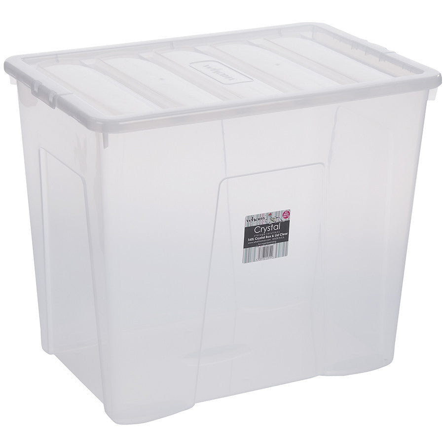 160L Clear Plastic Storage Box with Lid - Perfect for Organizing Home, Office, or Retail Items