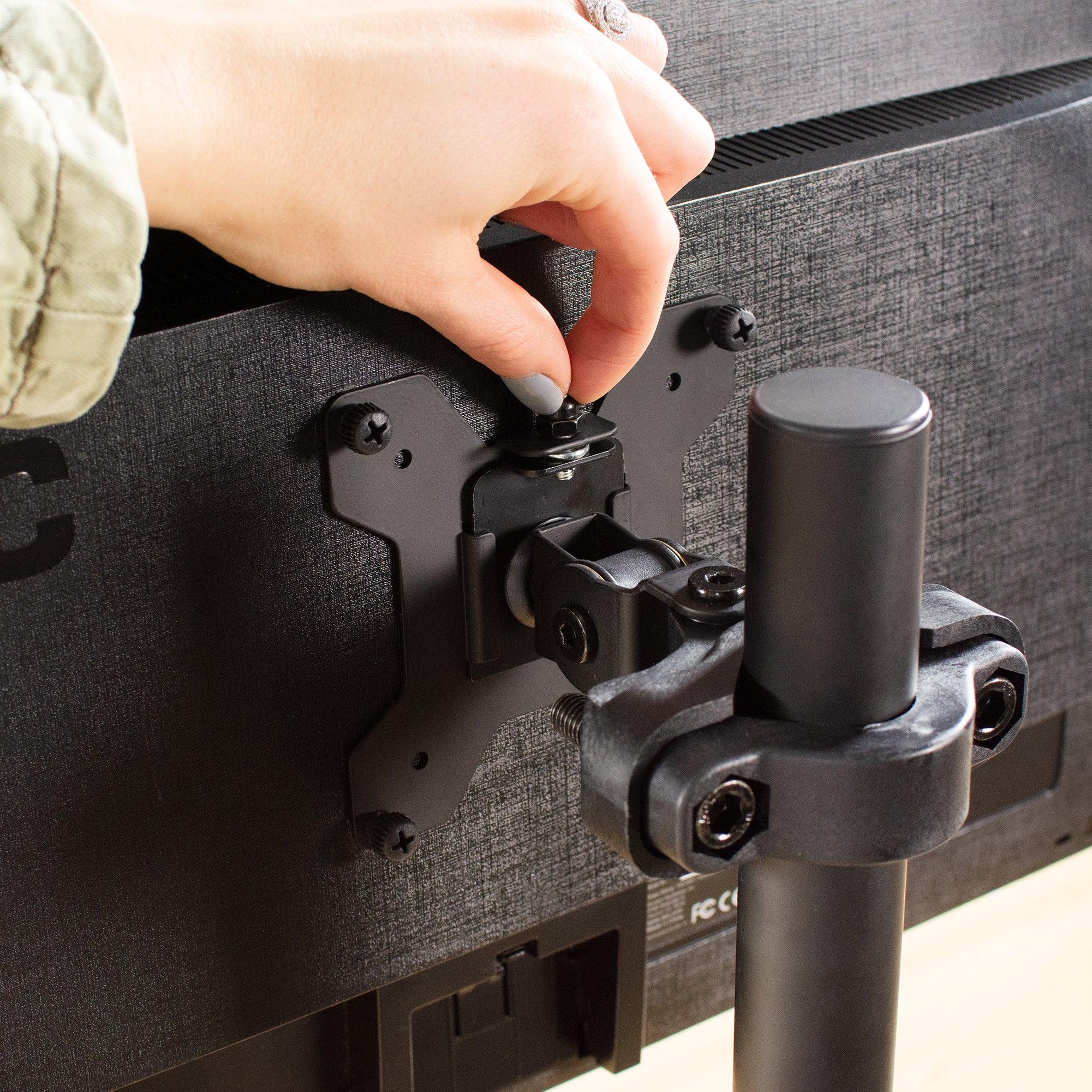 Universal VESA 75x75 & 100x100mm TV Wall Mount Bracket - Heavy Duty Pole Mount for Flat Screen TVs, Monitors & Displays - Perfect for Home, Office & Commercial Use