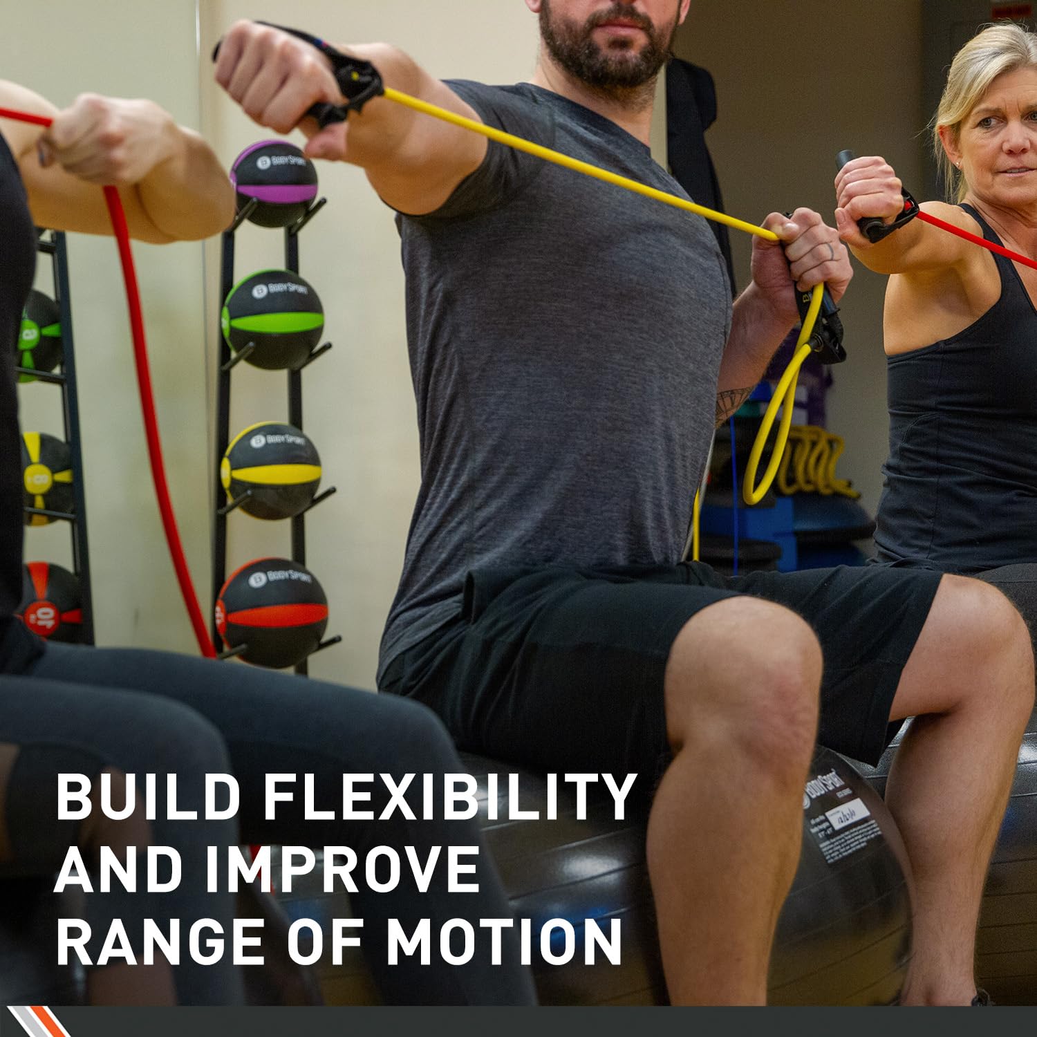 Body Sport Resistance Bands Set - Premium Exercise Tubes for Home Workout, Strength Training & Physical Therapy (5 Levels) - Perfect for Gym, Yoga, Pilates & Rehabilitation