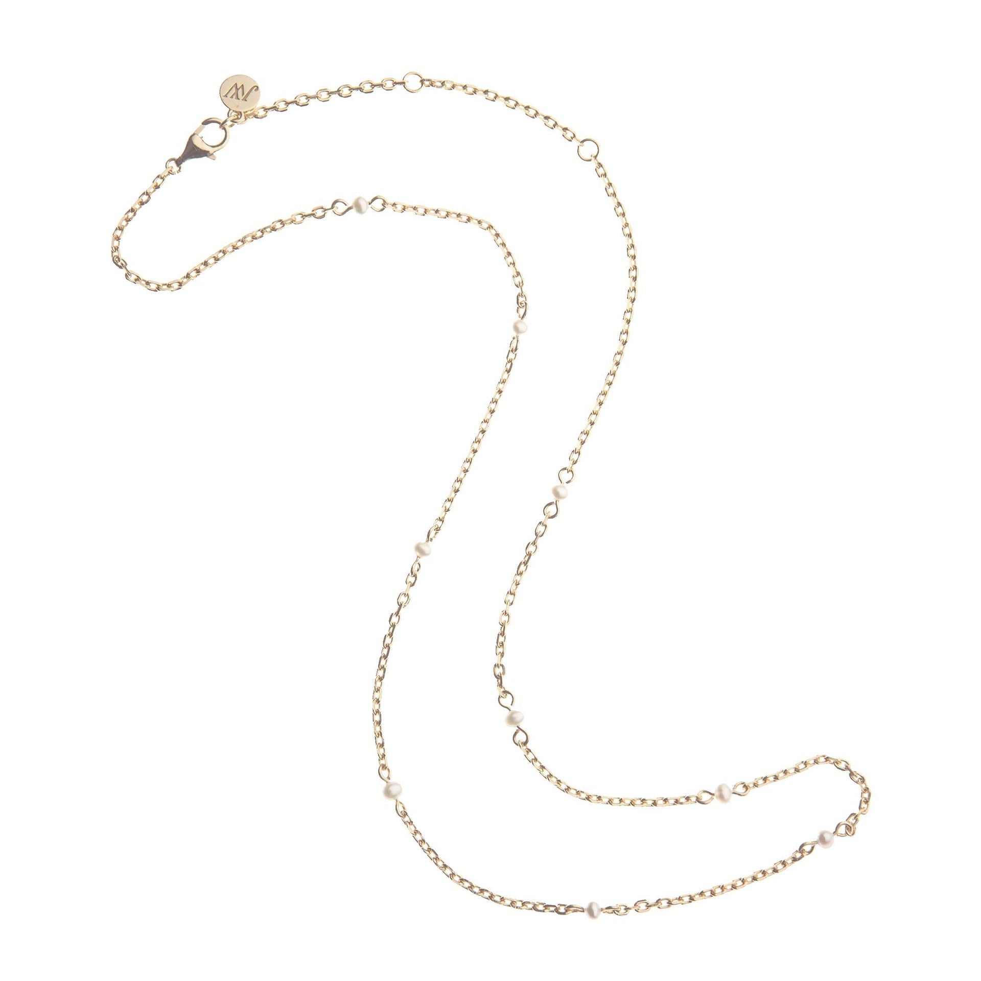 Jane Win Adjustable Pearl Station Chain Necklace for Women - Elegant Layering Jewelry for Daily Wear, Office & Special Occasions