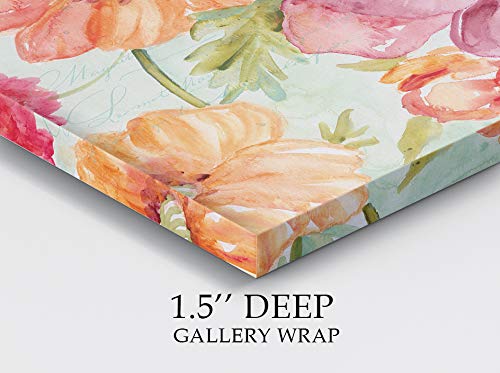 Pink & Orange Floral Canvas Wall Art - 16